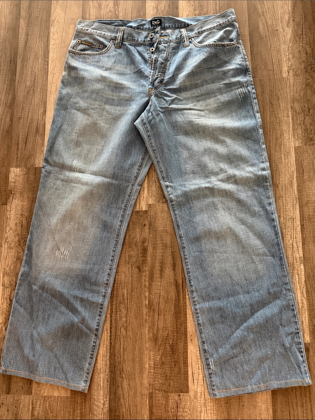Vintage D&G Light Wash Relaxed Straight Men's Jeans